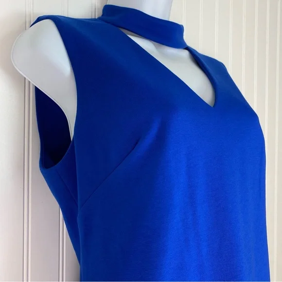 Calvin Klein Sheath‎ Dress Womens 8 Blue V neck - Picture 5 of 14